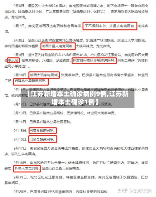 【江苏新增本土确诊病例9例,江苏新增本土确诊1例】